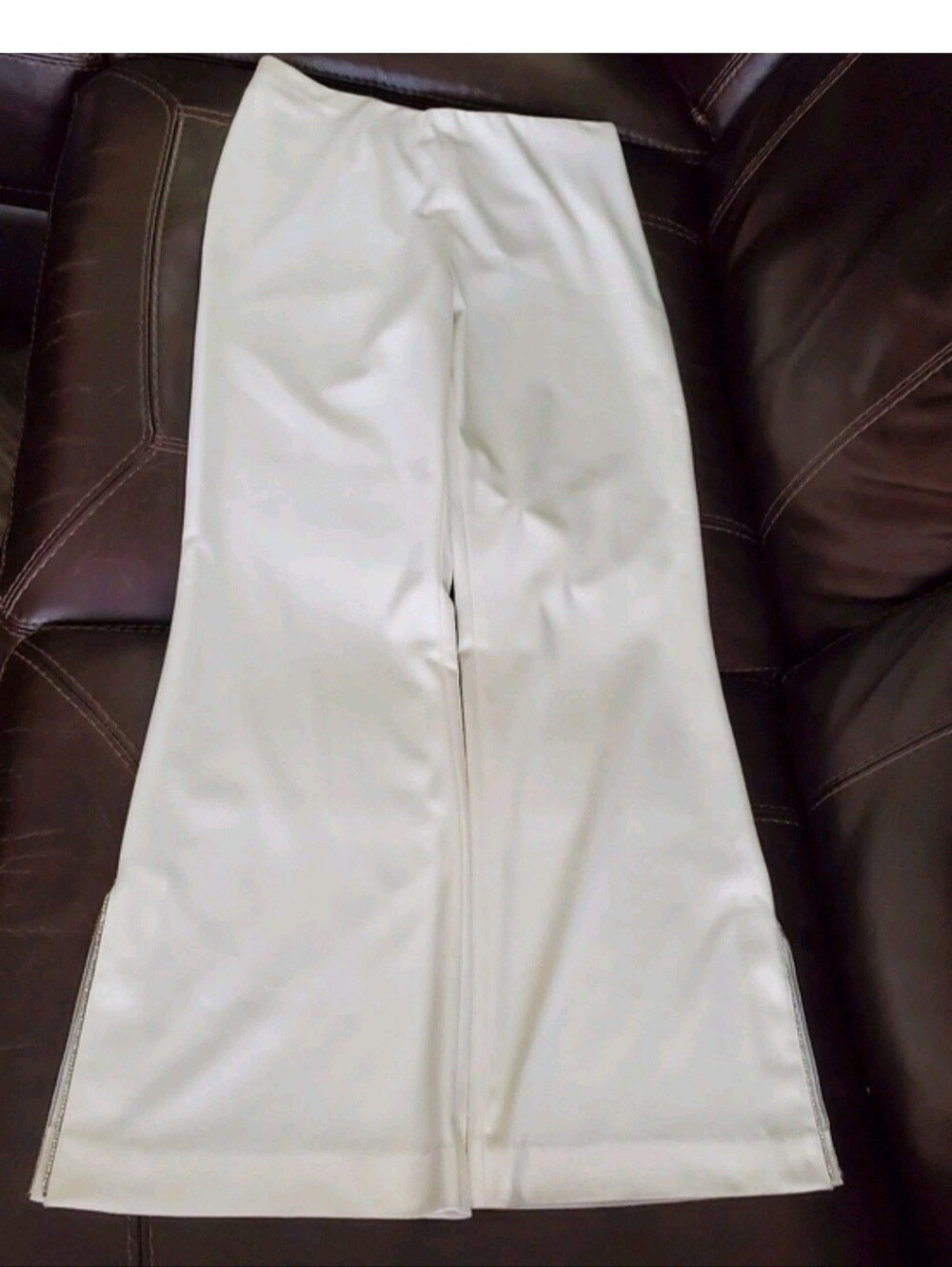 Alice + Olivia Lara Rhinestone Wide Leg Side Slits Pant Size 10 - Picture 10 of 11